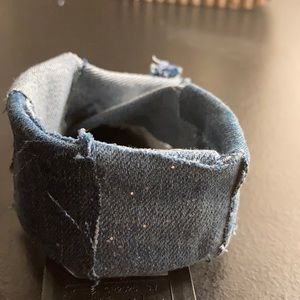 Handmade denim patchwork bracelet